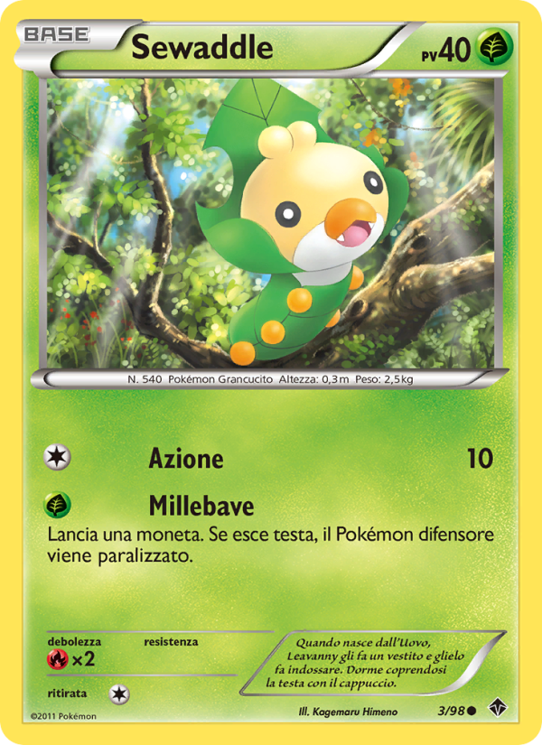 Sewaddle 003/98 — Nuove Forze (Italian Pokémon TCG card)