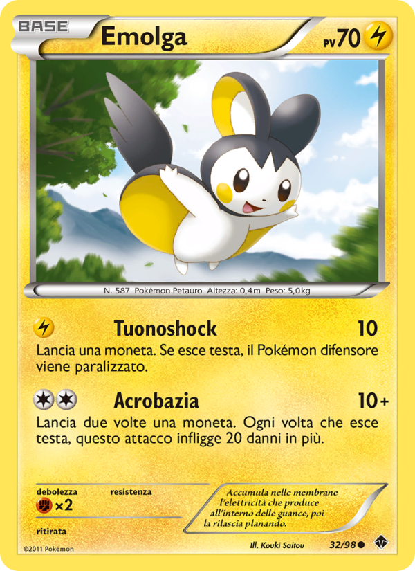 Emolga 032/98 — Nuove Forze (Italian Pokémon TCG card)