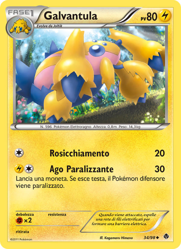 Galvantula 034/98 — Nuove Forze (Italian Pokémon TCG card)