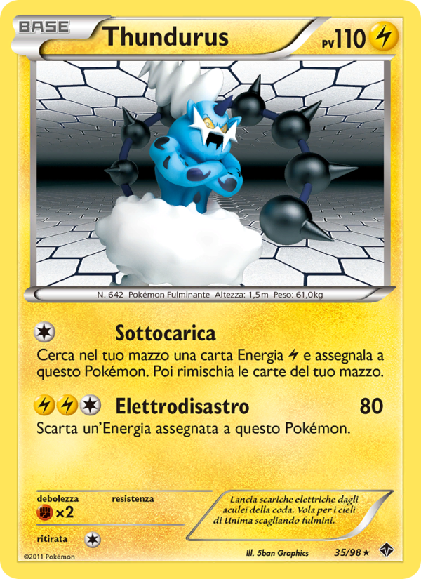 Thundurus 035/98 — Emerging Powers (Italian Pokémon TCG card)
