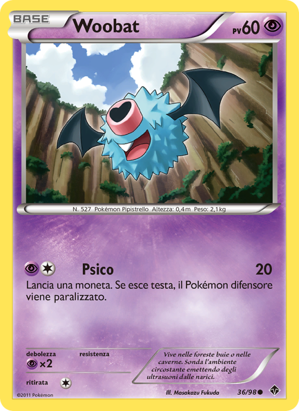 Woobat 036/98 — Emerging Powers (Italian Pokémon TCG card)