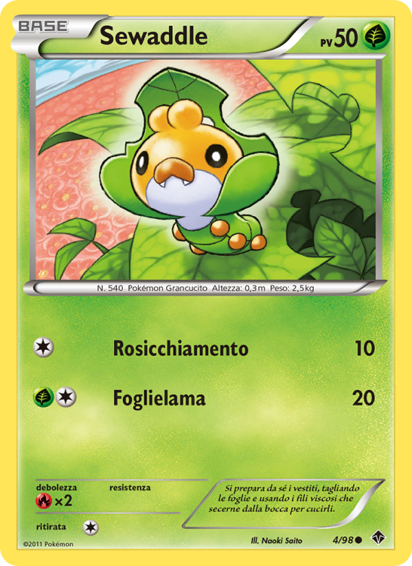 Sewaddle 004/98 — Nuove Forze (Italian Pokémon TCG card)