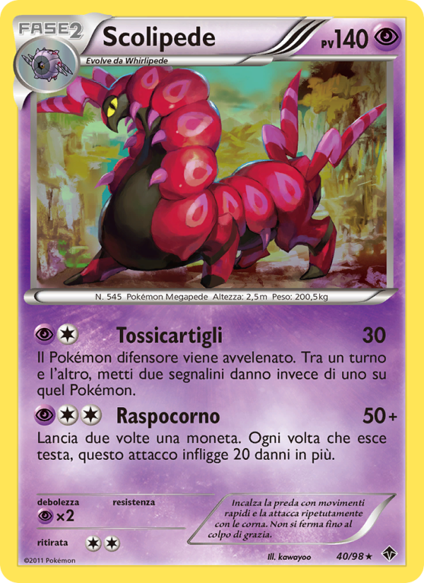 Scolipede 040/98 — Nuove Forze (Italian Pokémon TCG card)