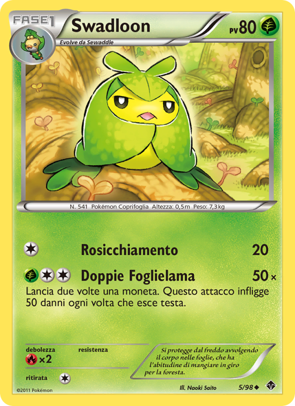 Swadloon 005/98 — Nuove Forze (Italian Pokémon TCG card)