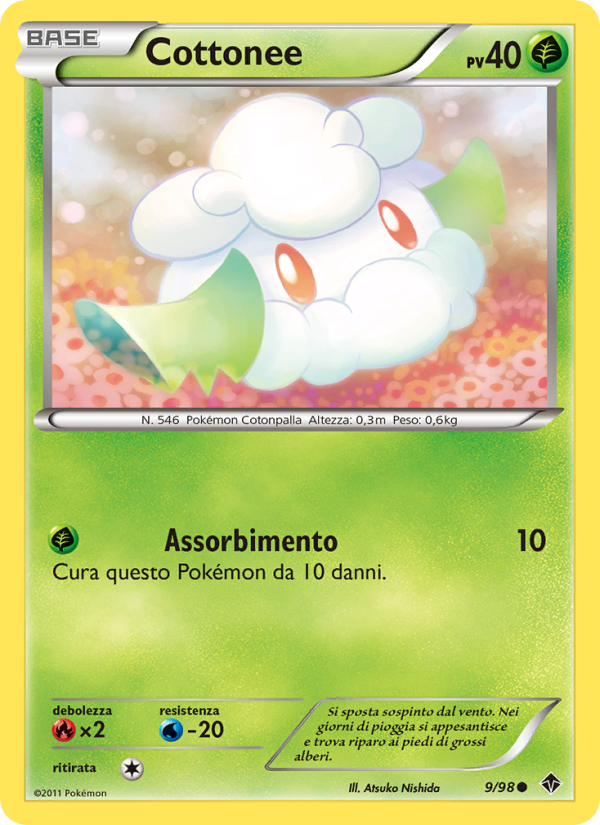Cottonee 009/98 — Nuove Forze (Italian Pokémon TCG card)
