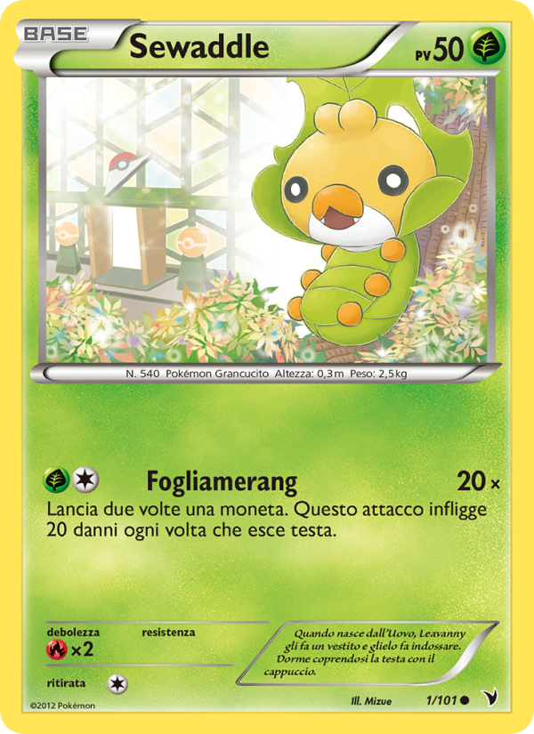 Sewaddle 001/102 — Noble Victories (Italian Pokémon TCG card)
