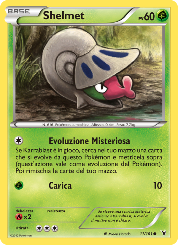 Shelmet 011/102 — Vittorie Regali (Italian Pokémon TCG card)