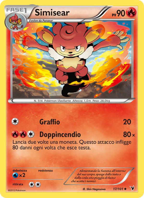 Simisear 017/102 — Vittorie Regali (Italian Pokémon TCG card)