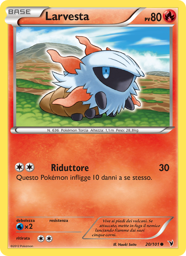 Larvesta 020/102 — Vittorie Regali (Italian Pokémon TCG card)