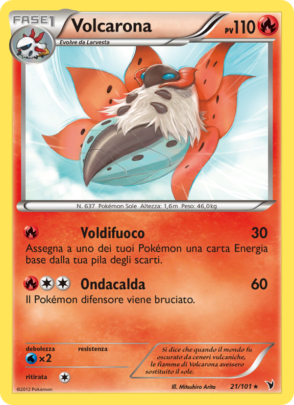 Volcarona 021/102 — Vittorie Regali (Italian Pokémon TCG card)