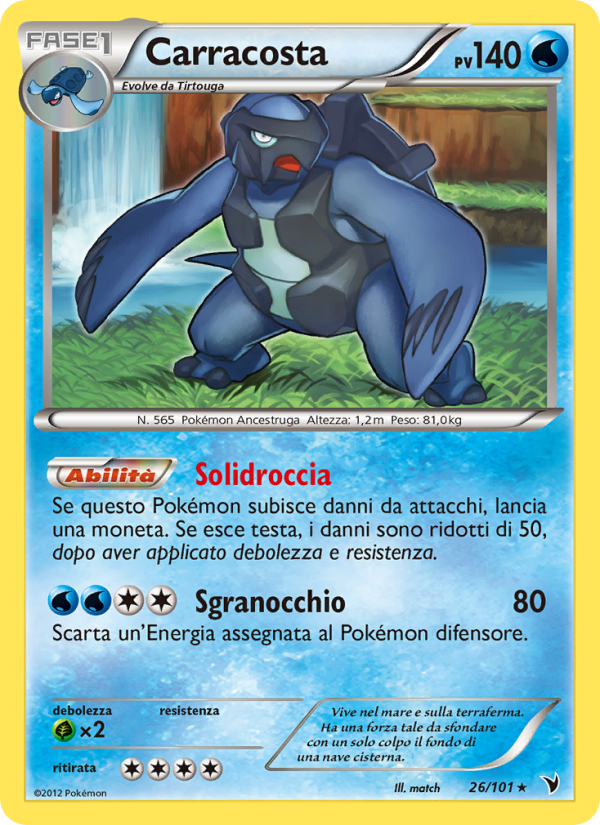 Carracosta 026/102 — Vittorie Regali (Italian Pokémon TCG card)