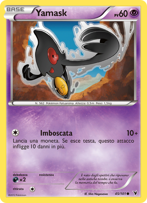 Yamask 045/102 — Vittorie Regali (Italian Pokémon TCG card)