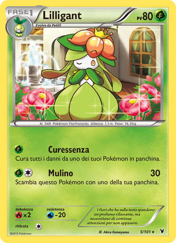 Lilligant 005/102 — Vittorie Regali (Italian Pokémon TCG card)