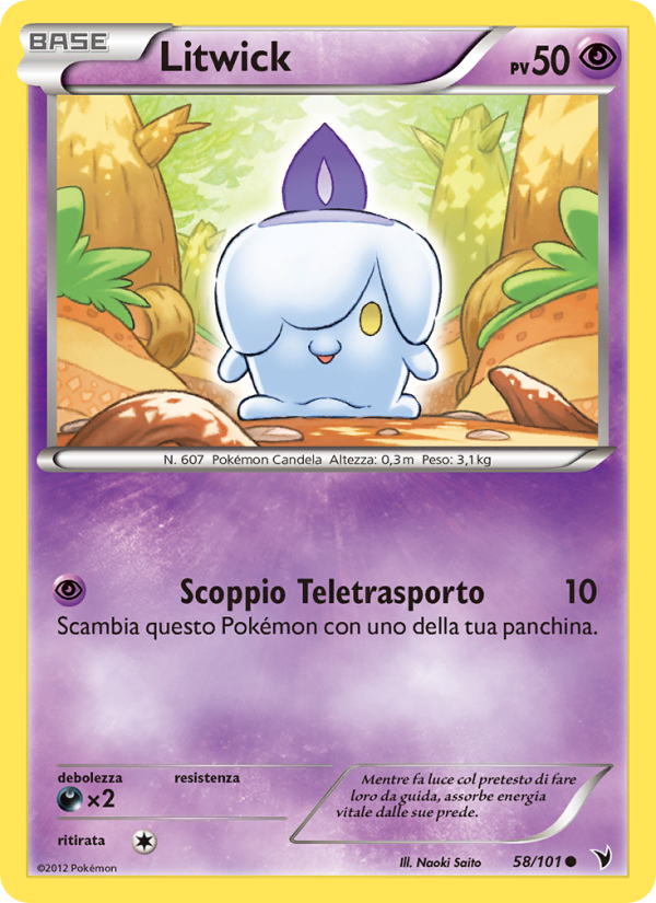 Litwick 058/102 — Vittorie Regali (Italian Pokémon TCG card)