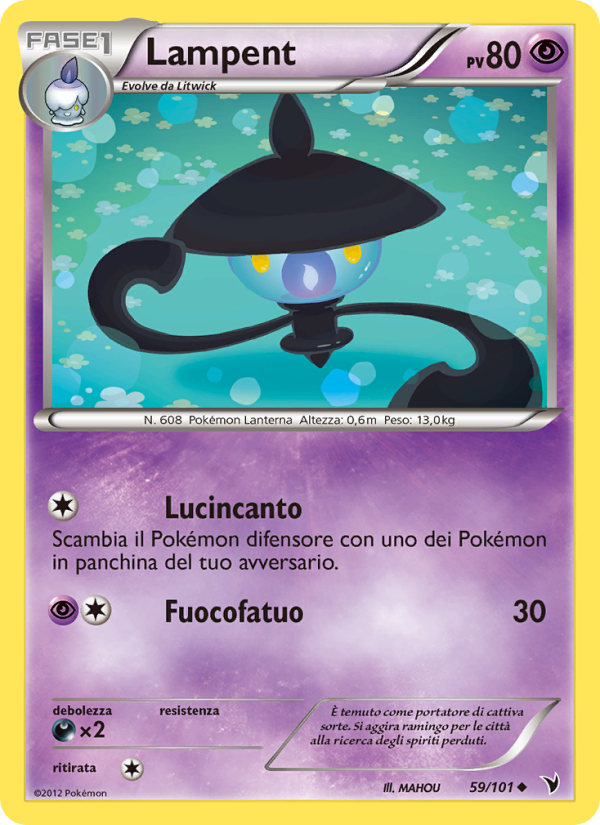 Lampent 059/102 — Vittorie Regali (Italian Pokémon TCG card)