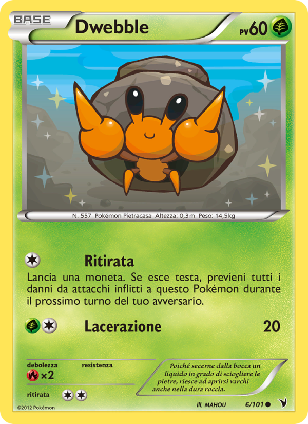Dwebble 006/102 — Vittorie Regali (Italian Pokémon TCG card)