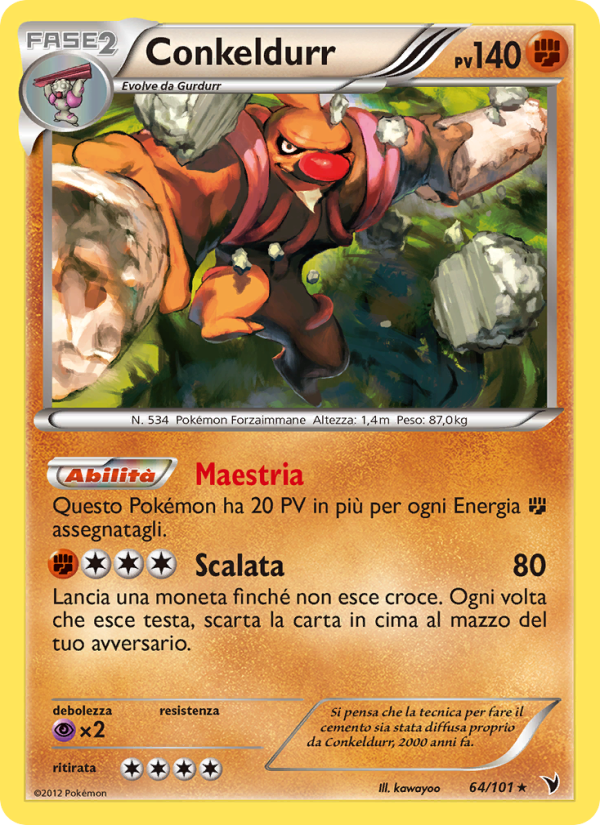 Conkeldurr 064/102 — Vittorie Regali (Italian Pokémon TCG card)