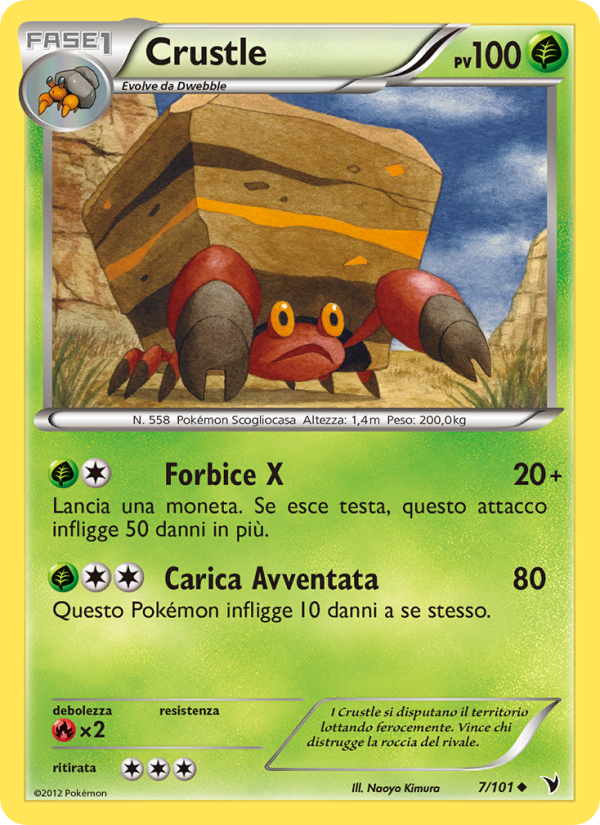 Crustle 007/102 — Vittorie Regali (Italian Pokémon TCG card)