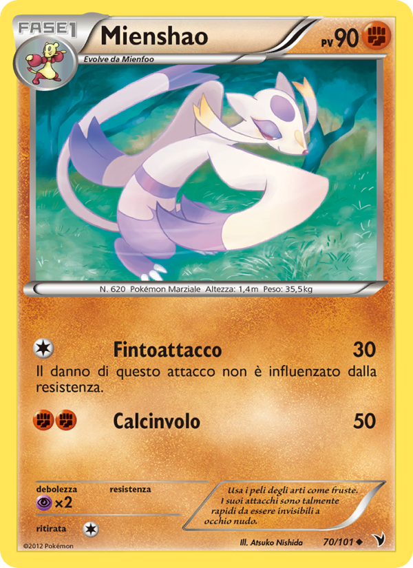 Mienshao 070/102 — Vittorie Regali (Italian Pokémon TCG card)