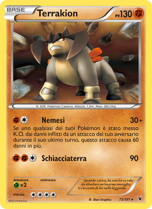 Terrakion 073/102 — Vittorie Regali (Italian Pokémon TCG card)