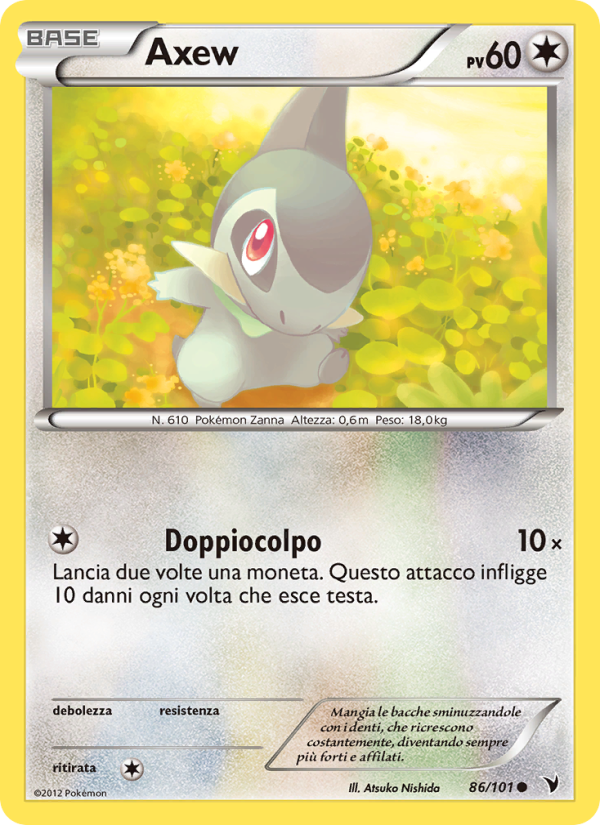 Axew 086/102 — Vittorie Regali (Italian Pokémon TCG card)