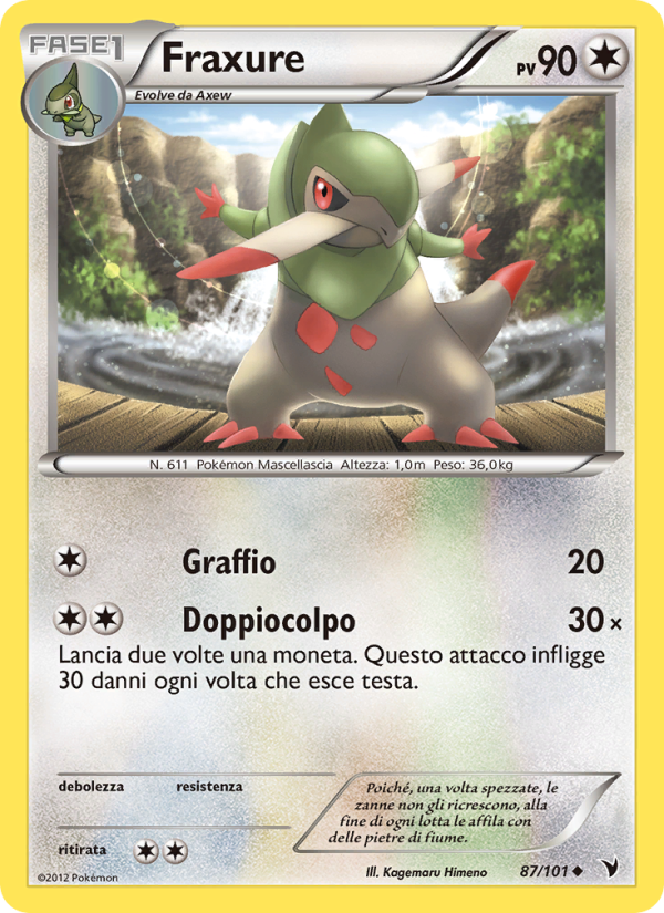 Fraxure 087/102 — Vittorie Regali (Italian Pokémon TCG card)