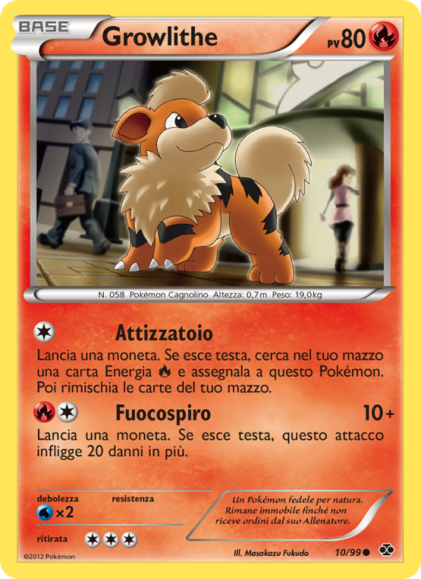 Growlithe 010/103 — Destini Futuri (Italian Pokémon TCG card)