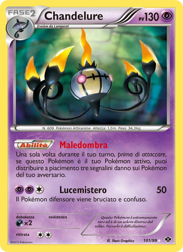 Chandelure 101/103 — Destini Futuri (Italian Pokémon TCG card)