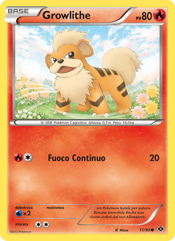 Growlithe 011/103 — Destini Futuri (Italian Pokémon TCG card)