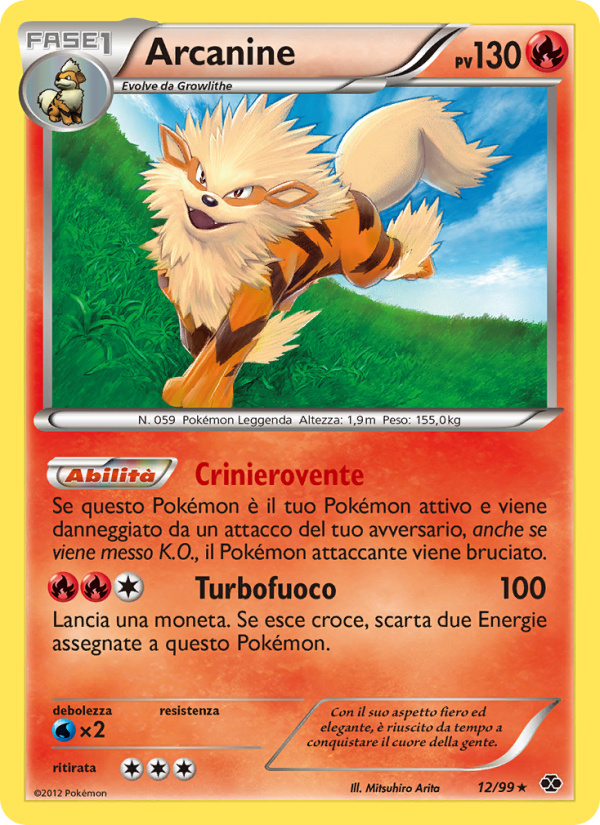 Arcanine 012/103 — Destini Futuri (Italian Pokémon TCG card)