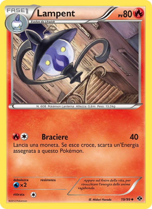 Lampent 019/103 — Destini Futuri (Italian Pokémon TCG card)