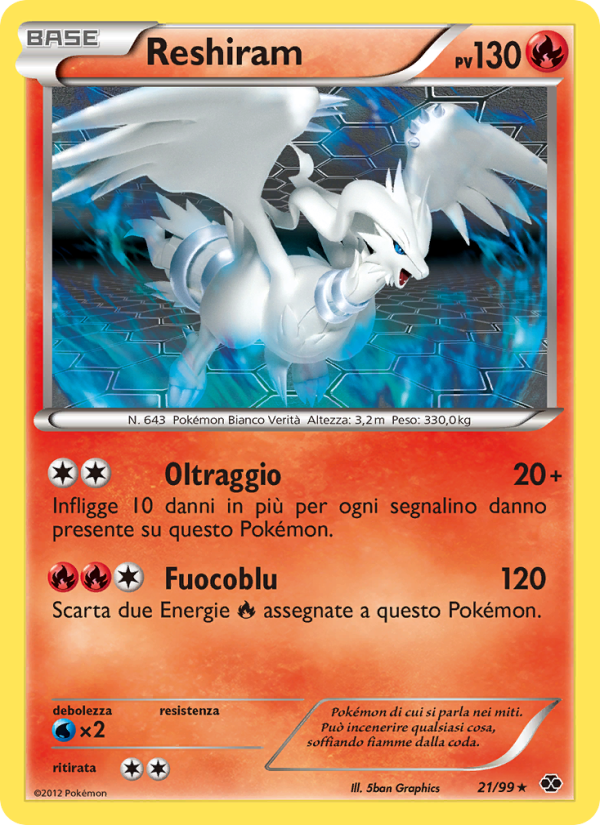 Reshiram 021/103 — Destini Futuri (Italian Pokémon TCG card)