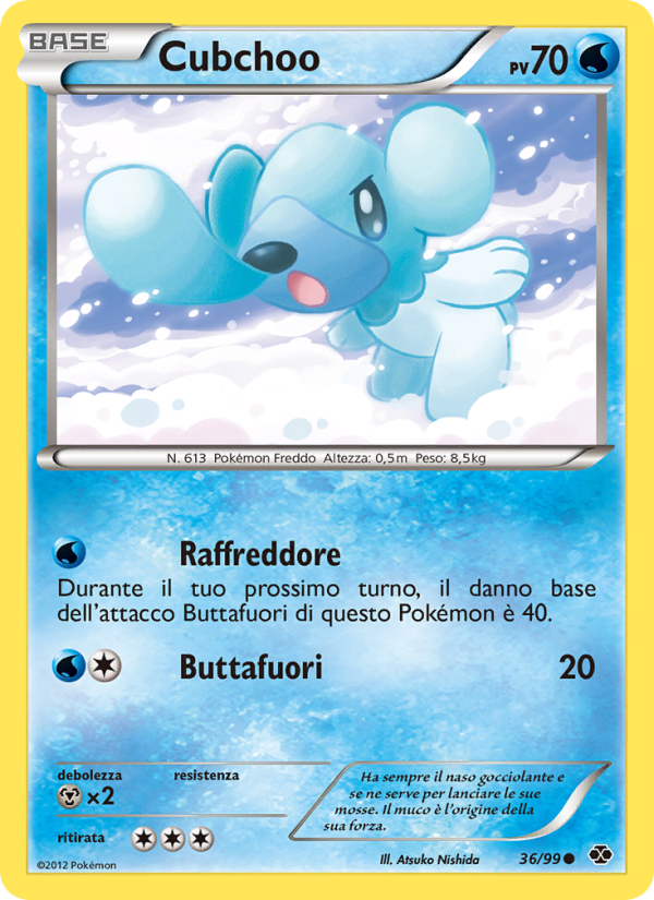 Cubchoo 036/103 — Destini Futuri (Italian Pokémon TCG card)