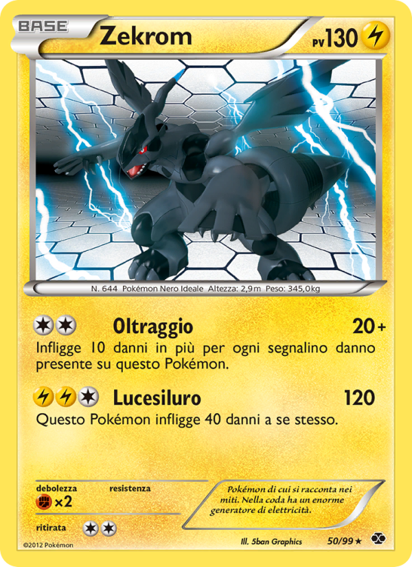 Zekrom 050/103 — Destini Futuri (Italian Pokémon TCG card)