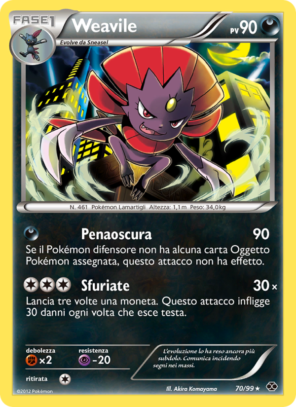 Weavile 070/103 — Destini Futuri (Italian Pokémon TCG card)