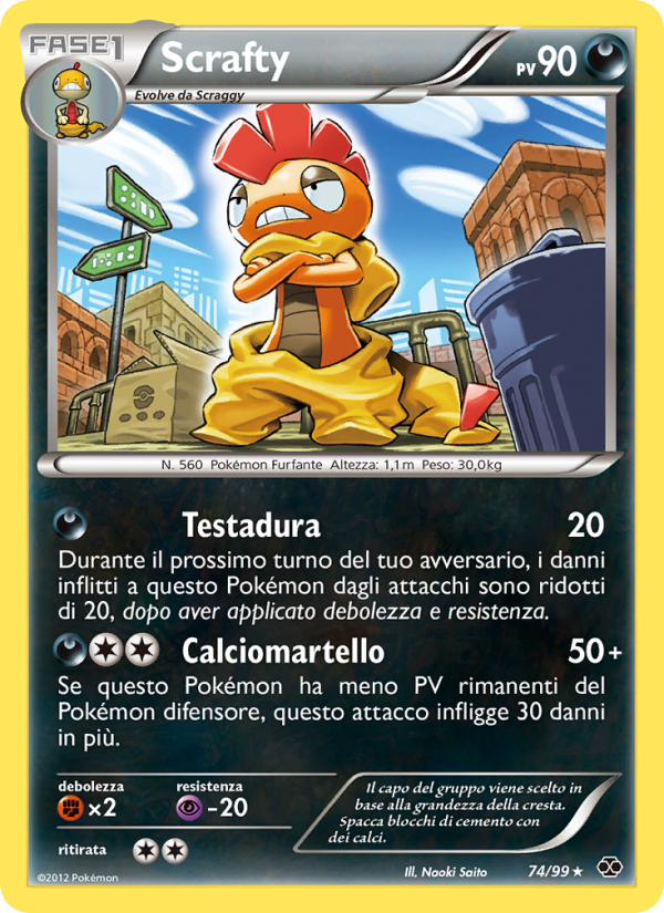 Scrafty 074/103 — Destini Futuri (Italian Pokémon TCG card)