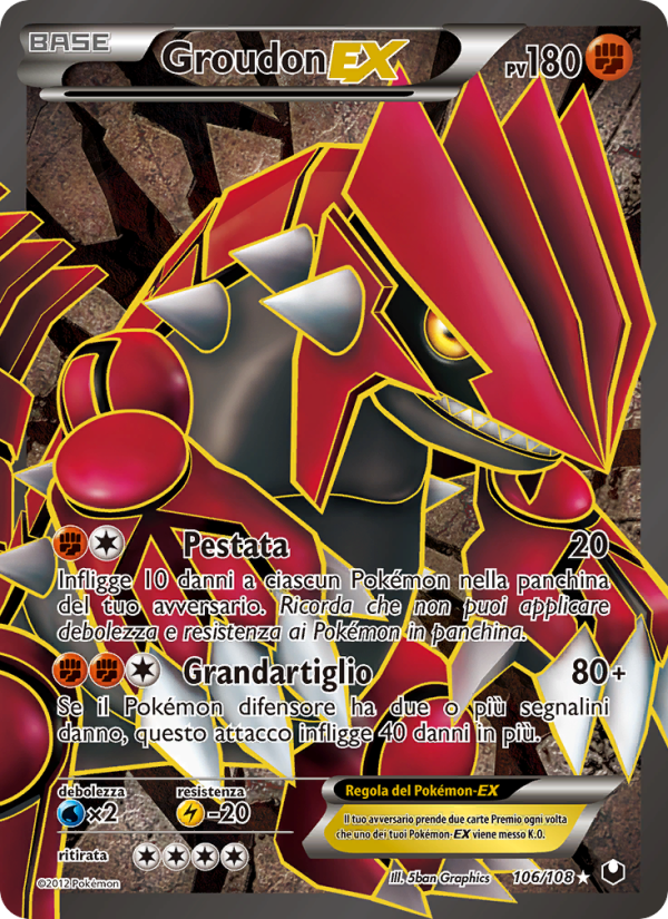 Groudon-EX 106/111 — Esploratori delle Tenebre (Italian Pokémon TCG card)