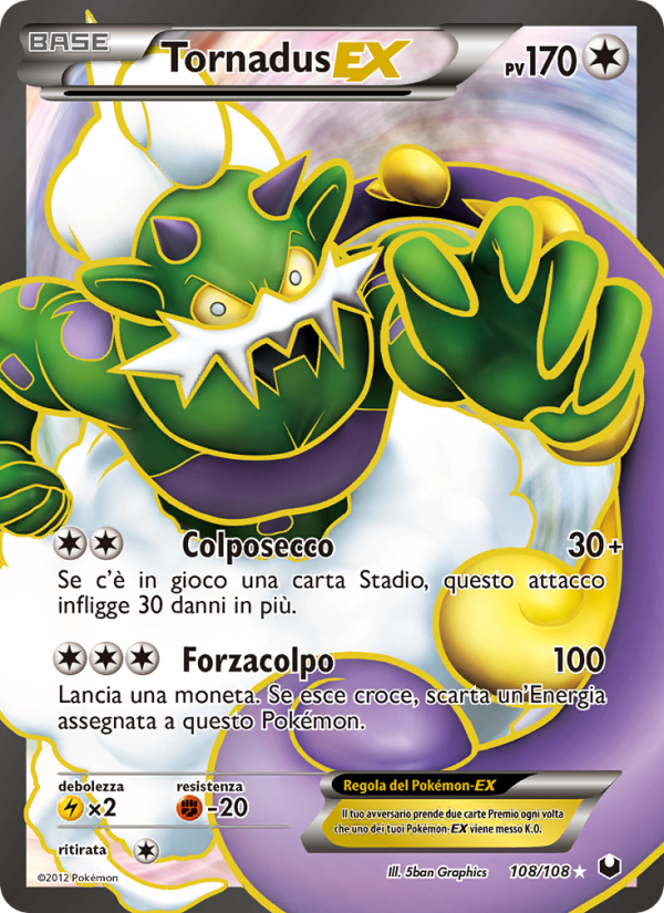 Tornadus-EX 108/111 — Esploratori delle Tenebre (Italian Pokémon TCG card)