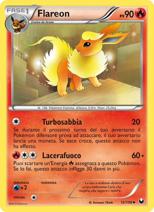 Flareon 012/111 — Esploratori delle Tenebre (Italian Pokémon TCG card)