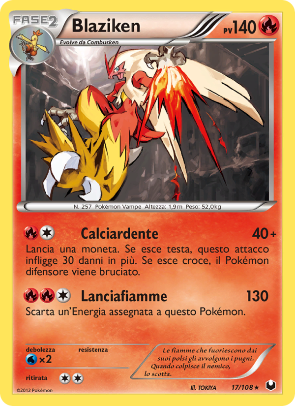 Blaziken 017/111 — Esploratori delle Tenebre (Italian Pokémon TCG card)