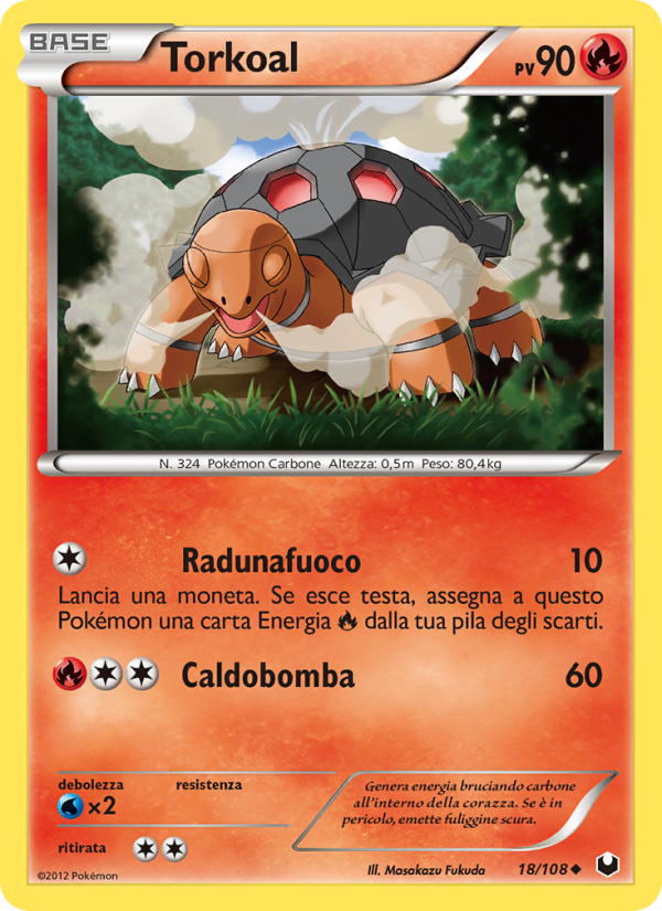 Torkoal 018/111 — Esploratori delle Tenebre (Italian Pokémon TCG card)