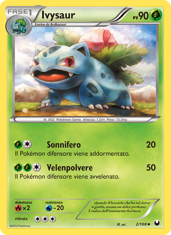 Ivysaur 002/111 — Esploratori delle Tenebre (Italian Pokémon TCG card)