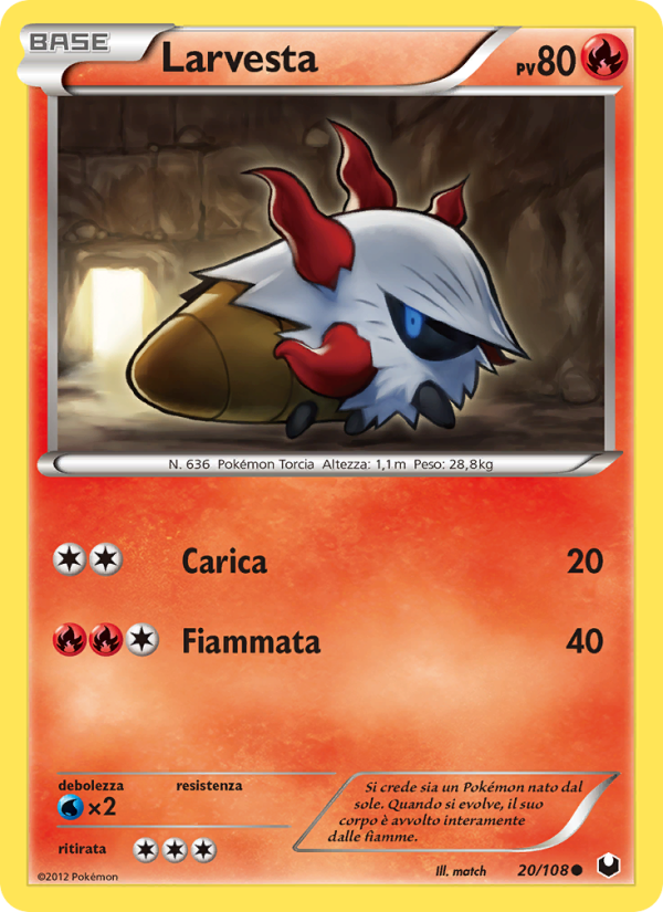 Larvesta 020/111 — Esploratori delle Tenebre (Italian Pokémon TCG card)