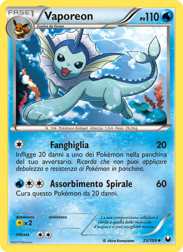 Vaporeon 025/111 — Esploratori delle Tenebre (Italian Pokémon TCG card)
