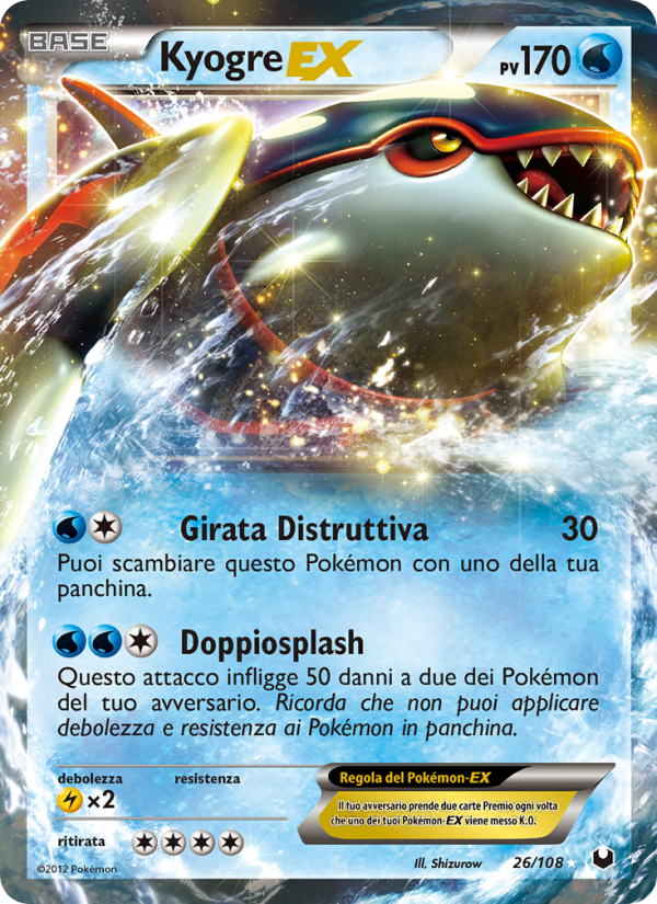 Kyogre-EX 026/111 — Esploratori delle Tenebre (Italian Pokémon TCG card)
