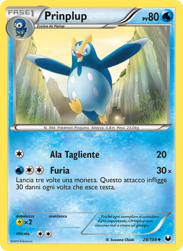 Prinplup 028/111 — Esploratori delle Tenebre (Italian Pokémon TCG card)