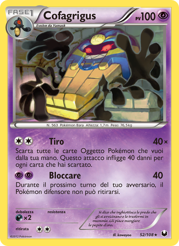Cofagrigus 052/111 — Esploratori delle Tenebre (Italian Pokémon TCG card)