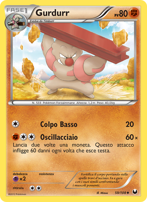 Gurdurr 059/111 — Esploratori delle Tenebre (Italian Pokémon TCG card)