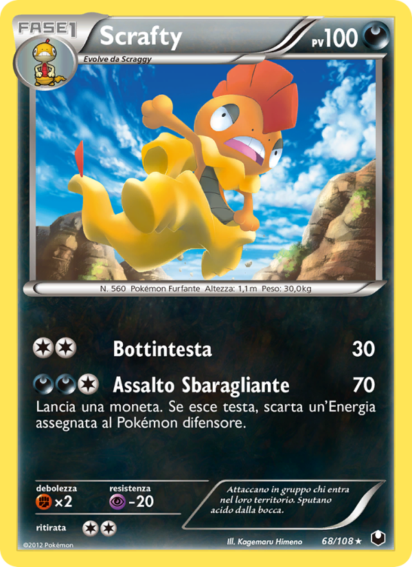 Scrafty 068/111 — Esploratori delle Tenebre (Italian Pokémon TCG card)