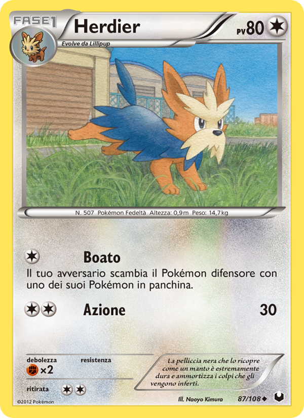 Herdier 087/111 — Esploratori delle Tenebre (Italian Pokémon TCG card)